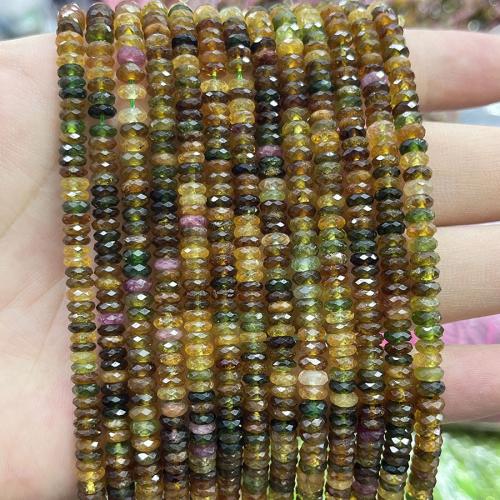 Gemstone Jewelry Beads Tourmaline Abacus fashion jewelry & DIY & faceted mixed colors Sold Per Approx 38 cm Strand