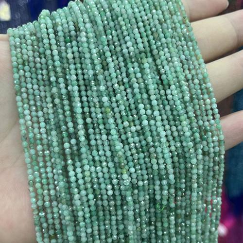 Dragi kamen perle Nakit, Emerald, Krug, modni nakit & možete DIY & faceted, zelen, nikal, olovo i kadmij besplatno, 2mm, Prodano Per Približno 38 cm Strand