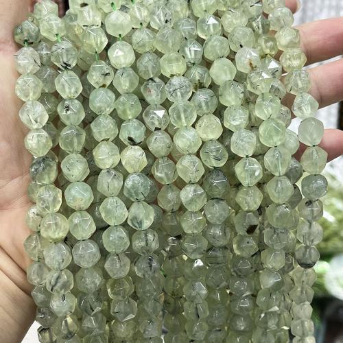 Gemstone šperky Korálky, Prehnite, Polygon, módní šperky & DIY & různé velikosti pro výběr & tváří, zelený, Prodáno za Cca 38 cm Strand