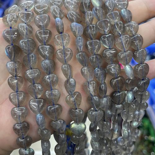 Natural Labradorite Beads Heart fashion jewelry & DIY grey 10mm Sold Per Approx 38 cm Strand