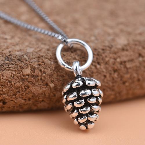 925 Sterling Sølv vedhæng, Pinecone, du kan DIY, flere farver til valg, 11x6.80mm, Solgt af PC