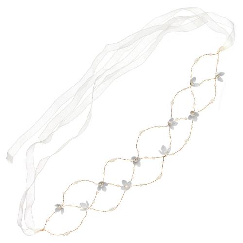 hoofdband, Messing, met Plastic Pearl, mode sieraden & voor vrouw, gouden, 330x60mm, Verkocht door PC