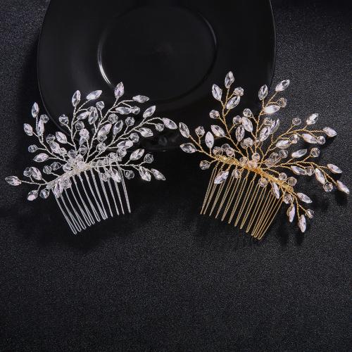 Dekoratív Hair Combs, Cink ötvözet, divat ékszerek & a nő & strasszos, több színt a választás, 90x90mm, Által értékesített PC