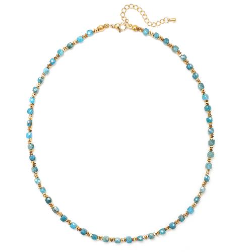 Pierre naturelle collier, avec Acier inoxydable 304, avec 5cm chaînes de rallonge, Style bohème & pour femme, plus de couleurs à choisir, stone:4mm, Longueur Environ 40 cm, Vendu par PC