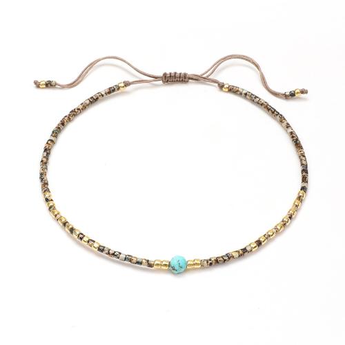 perles de rocaille en verre bracelet, avec Cordon de noeud, fait à la main, Style bohème & réglable & pour femme, plus de couleurs à choisir, Longueur Environ 16-20 cm, Vendu par PC