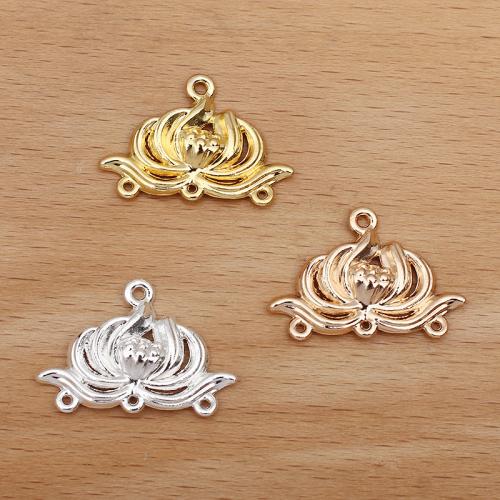 Zinc Alloy Connector Flower plated DIY & 1/3 loop nickel lead & cadmium free Sold By Bag