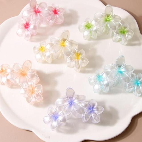 Hair Claw Clips Plastic Flower stoving varnish for woman Sold By PC