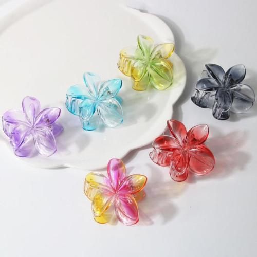 Hair Claw Clips Plastic Flower stoving varnish for woman Sold By PC