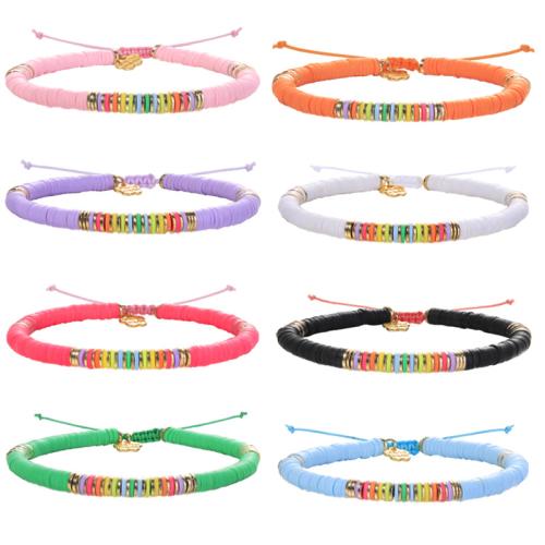 Bijoux bracelets de mode, argile de polymère, avec Fil de coton, fait à la main, bijoux de mode & pour femme, plus de couleurs à choisir, Longueur 16-32 cm, Vendu par paire