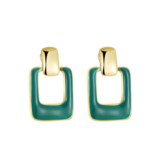 Brass Stud Earring plated for woman & enamel Sold By Pair