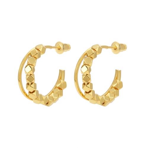 Brass Stud Earring plated for woman Sold By Pair