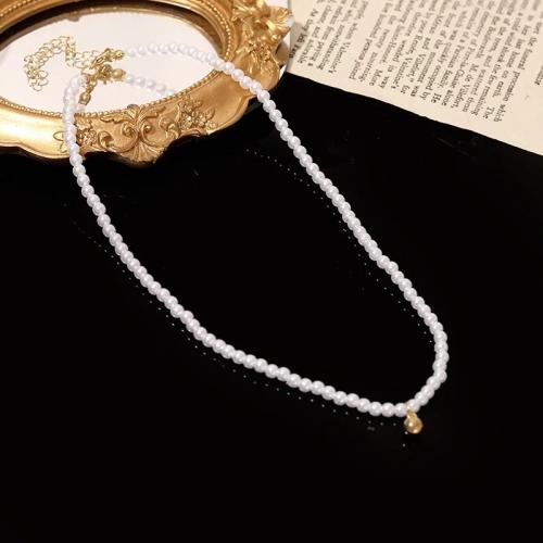 Sets de Joyas, Partículas de acero, con Perlas plásticas, hecho a mano, diferentes estilos para la opción & para mujer, Blanco, Vendido por UD