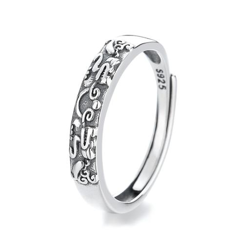 Argent sterling 925 Cuff Bague, Vintage & Gaufré & pour femme, 4mm, Taille:6-9, Vendu par PC