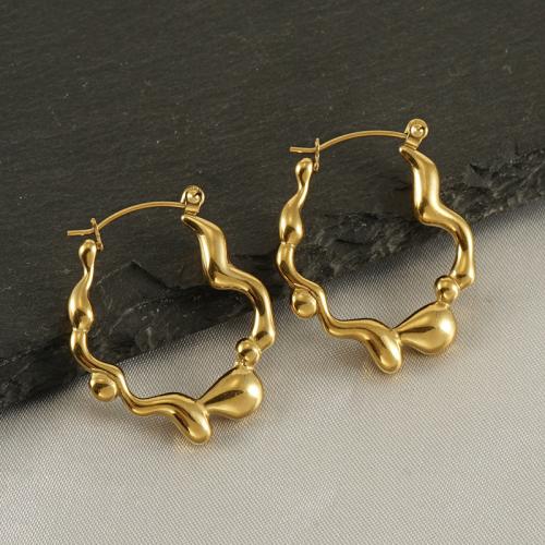 Stainless Steel Lever Terug Earring, 304 roestvrij staal, mode sieraden & voor vrouw, meer kleuren voor de keuze, 33x24.50mm, Verkocht door pair