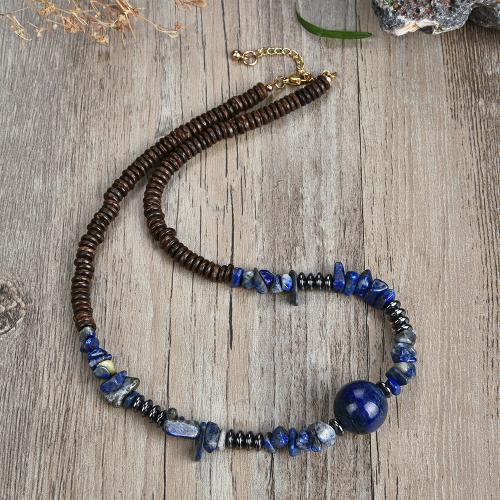 Natural Gemstone Necklace Natural Stone with 316 Stainless Steel fashion jewelry & Unisex Length Approx 45 cm Sold By PC