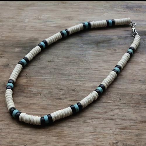 Natural Gemstone Necklace Natural Stone with Coconut & 304 Stainless Steel fashion jewelry & Unisex Length Approx 46 cm Sold By PC