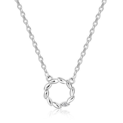 Kubieke Zircon Micro effenen Sterling zilveren ketting, 925 sterling zilver, met 5cm extender keten, mode sieraden & micro pave zirconia & voor vrouw, Lengte Ca 40 cm, Verkocht door PC