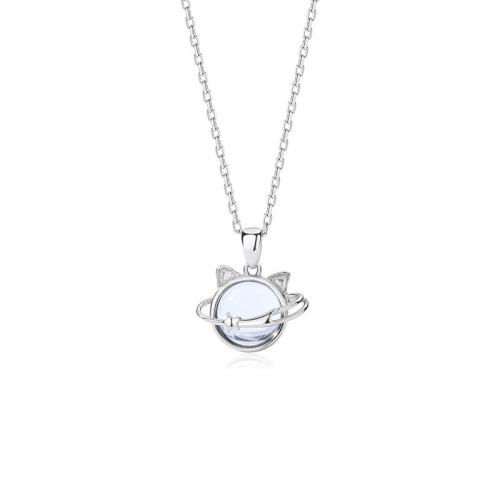 Colliers en argent sterling, Argent sterling 925, avec chalumeau, bijoux de mode & pour femme, Vendu par PC