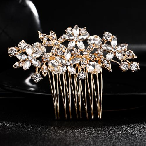 Decorative Hair Combs Zinc Alloy fashion jewelry & for woman & with rhinestone Sold By PC