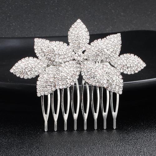 Decorative Hair Combs Zinc Alloy fashion jewelry & for woman & with rhinestone Sold By PC