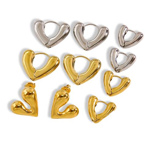 Stainless Steel Lever Back Earring 304 Stainless Steel Heart Vacuum Ion Plating fashion jewelry & for woman Sold By Pair