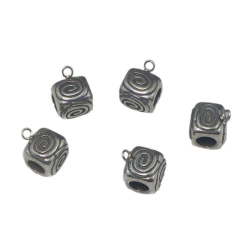 Edelstahl Kaution Perlen, 304 Edelstahl, plattiert, DIY, originale Farbe, 10x10mm, verkauft von PC