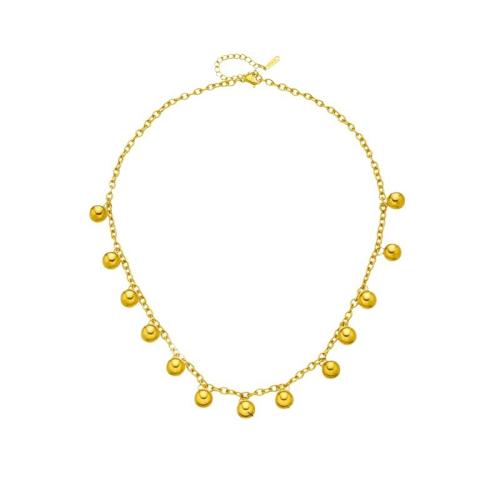 Collar de Acero Titanio, Partículas de acero, chapado, para mujer, dorado, Vendido por UD