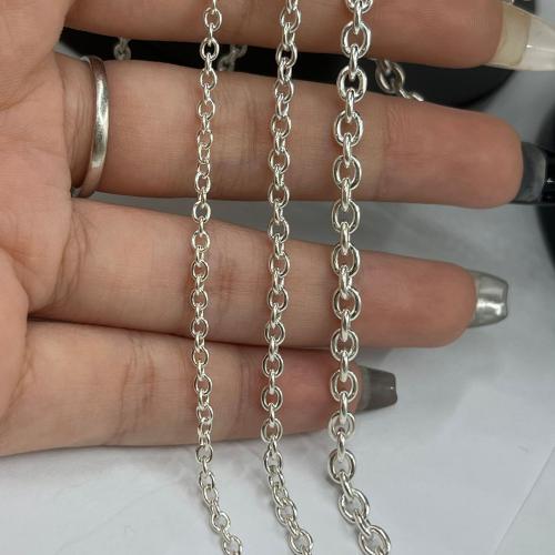 Cadenas de plata esterlina, Plata de ley 925, Bricolaje & diverso tamaño para la opción, plateado, Vendido por g