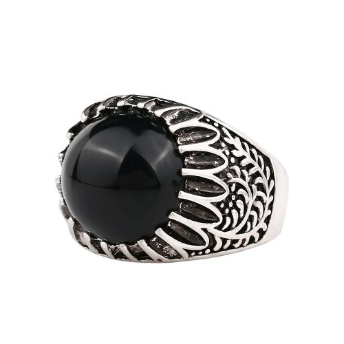 Bague en alliage de zinc, avec résine, bijoux de mode & unisexe & normes différentes pour le choix, noire, Vendu par PC