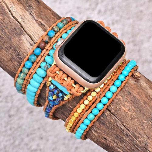 Se bands, Natursten, med Syntetisk læder & Zinc Alloy, flerlags & for apple watch & Boheme stil & Unisex & forskellig størrelse for valg, Solgt af PC