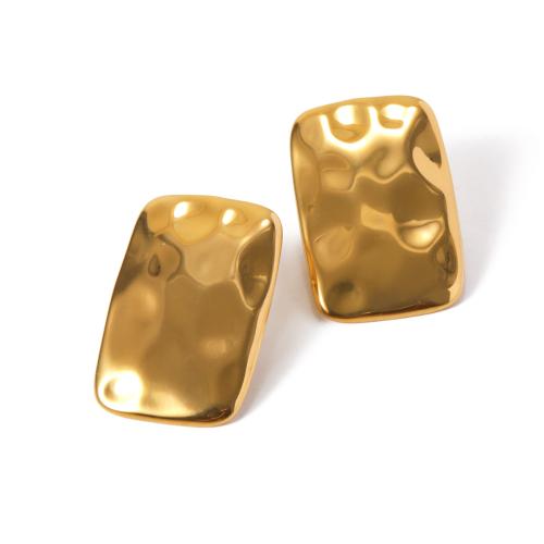 Stainless Steel Stud Earrings 304 Stainless Steel 18K gold plated fashion jewelry & for woman golden Sold By Pair