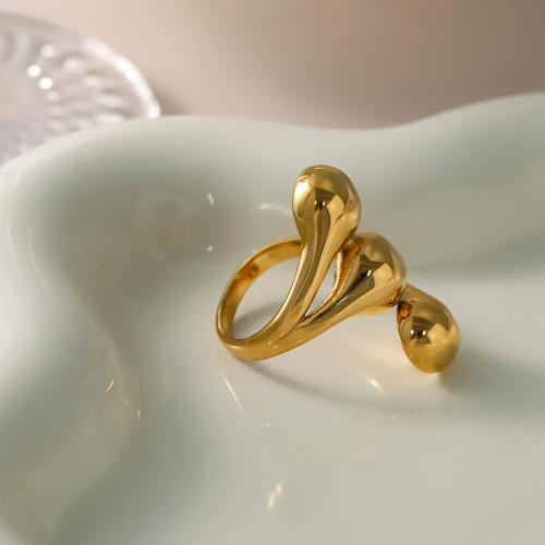 Stainless Steel Finger Ring 304 Stainless Steel 18K gold plated fashion jewelry & for woman golden Sold By PC