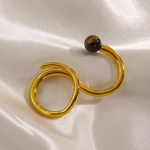 Anello in acciaio inox, 304 acciaio inox, with Pietra naturale & Shell Pearl, Regolabile & gioielli di moda & materiali diversi per la scelta & per la donna, nessuno, Venduto da PC