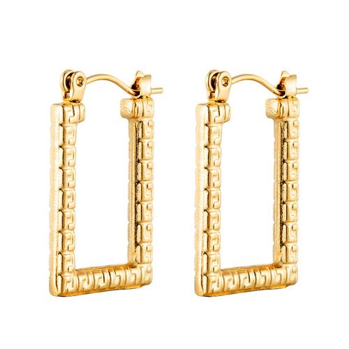 Stainless Steel Lever Back Earring 304 Stainless Steel Rectangle plated for woman Sold By Pair