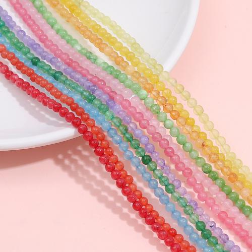 Gemstone Smycken Pärlor, Färgat Marmor, Rund, DIY, fler färger för val, 3mm, Ca 110PC/Strand, Säljs av Strand