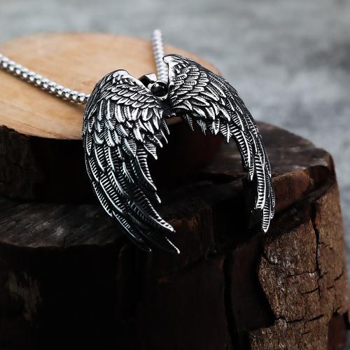 Nerezová ocel Šperky Přívěsky, 304 Stainless Steel, Wing Shape, lesklý, různé styly pro výběr, Původní barva, Prodáno By PC