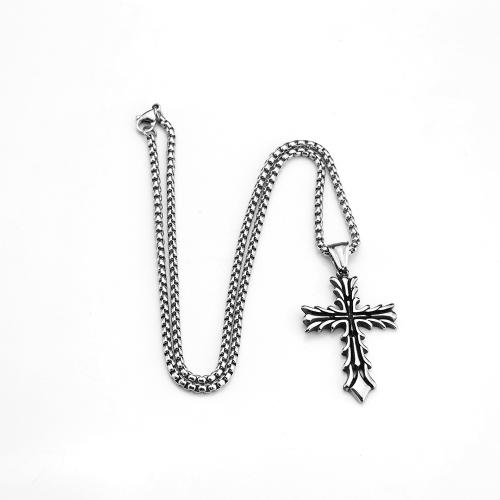 Nerezová ocel Cross Přívěsky, 304 Stainless Steel, Kříž, lesklý, různé styly pro výběr, Původní barva, Prodáno By PC