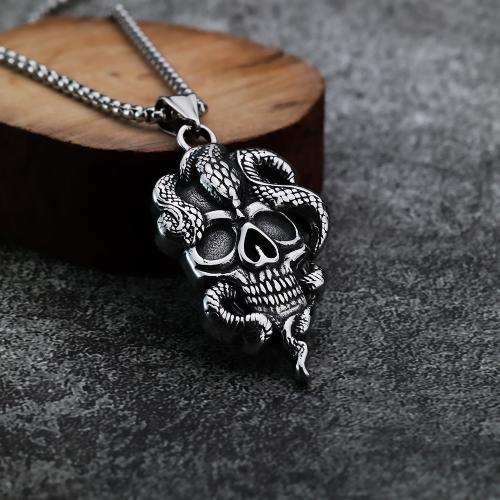 Roestvrij staal Skull Hangers, 304 roestvrij staal, Schedel, gepolijst, verschillende stijlen voor de keuze, oorspronkelijke kleur, Verkocht door PC