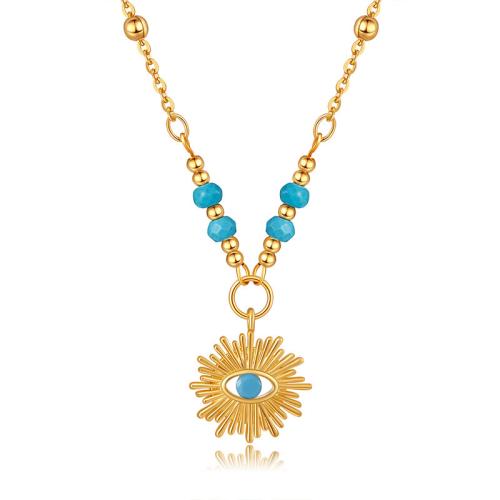 Collier en laiton, avec turquoise, styles différents pour le choix & pour femme, doré, Vendu par PC