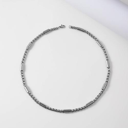 Titanium halskettingen, Titanium Staal, gepolijst, verschillende grootte voor keus & voor de mens, zilver, Verkocht door PC