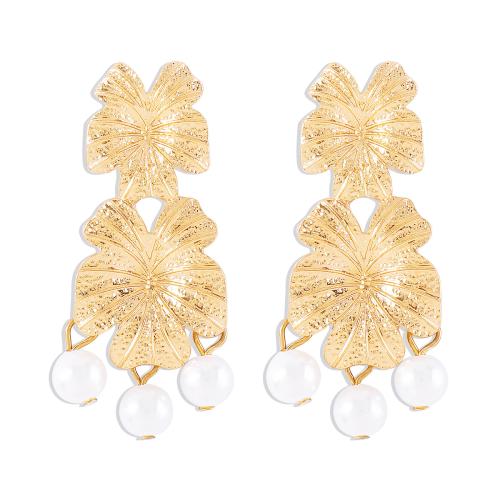 Lo zinco in lega Stud Earring, lega in zinco, with perla in plastica, gioielli di moda & per la donna, nessuno, 55x25mm, Venduto da coppia