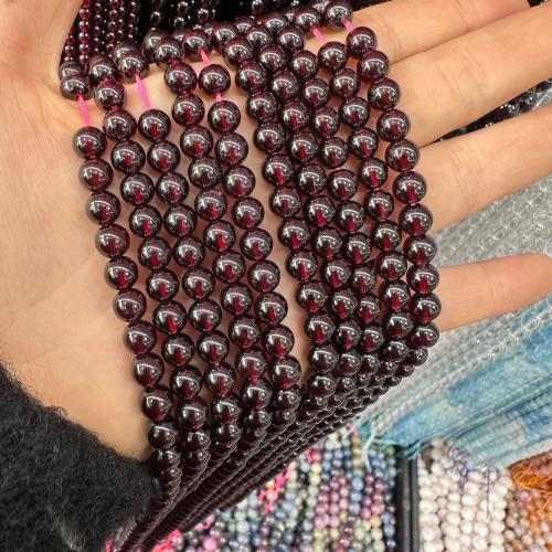 Prirodni Garnet perle, Granat, Krug, modni nakit & možete DIY & različite veličine za izbor, granat, Prodano Per Približno 38 cm Strand