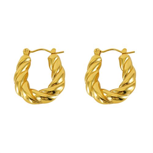 Rostfritt stål spaken bakåt Earring, 304 rostfritt stål, 18K guldpläterad, mode smycken & för kvinna, gyllene, 20mm, Säljs av Par