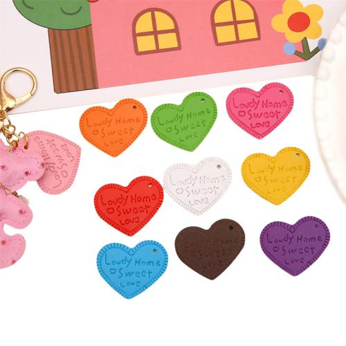 PU Hanger, Hart, DIY, meer kleuren voor de keuze, 38x32mm, 5pC's/Bag, Verkocht door Bag