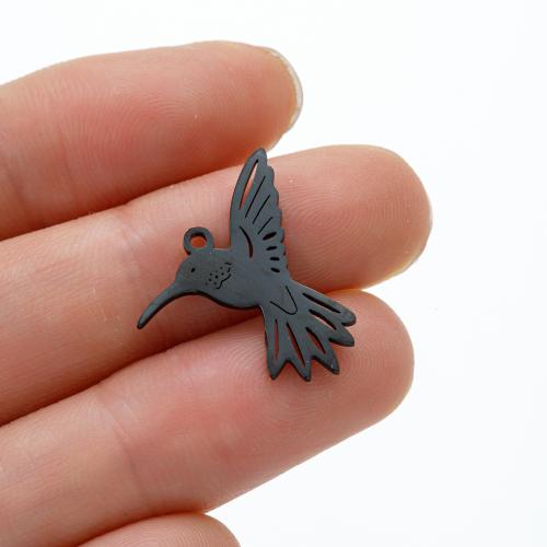 Rustfrit stål Animal Pendler, 304 rustfrit stål, Bird, forgyldt, du kan DIY, flere farver til valg, 17x19mm, 5pc'er/Bag, Solgt af Bag