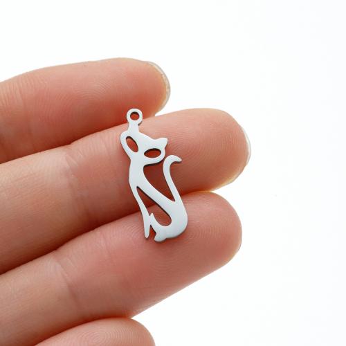 Acciaio inossidabile Animal Ciondoli, 304 acciaio inox, Volpe, placcato, DIY, nessuno, 8x20mm, 5PC/borsa, Venduto da borsa