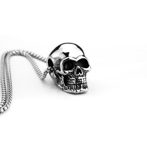 Roestvrij staal Skull Hangers, 304 roestvrij staal, Schedel, gepolijst, verschillende stijlen voor de keuze, oorspronkelijke kleur, Verkocht door PC