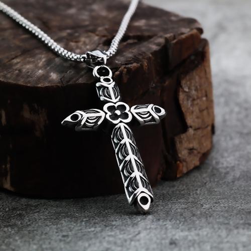 Nerezová ocel Cross Přívěsky, 304 Stainless Steel, Kříž, lesklý, různé styly pro výběr, Původní barva, Prodáno By PC