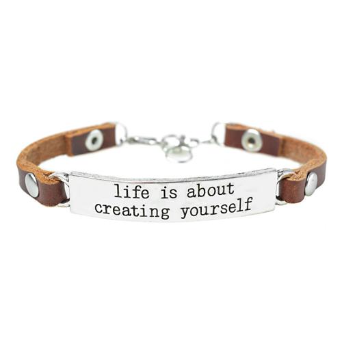 Lederen koord armband, Zinc Alloy, met Leer, uniseks & verschillende ontwerpen voor de keuze, bruin, Lengte 20 cm, Verkocht door PC