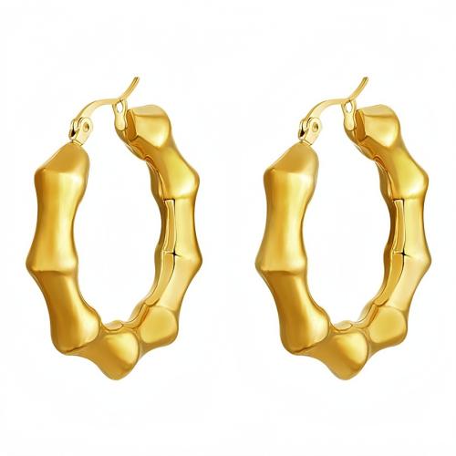 Stainless Steel Lever Terug Earring, 304 roestvrij staal, mode sieraden & voor vrouw, gouden, 37x38mm, Verkocht door pair